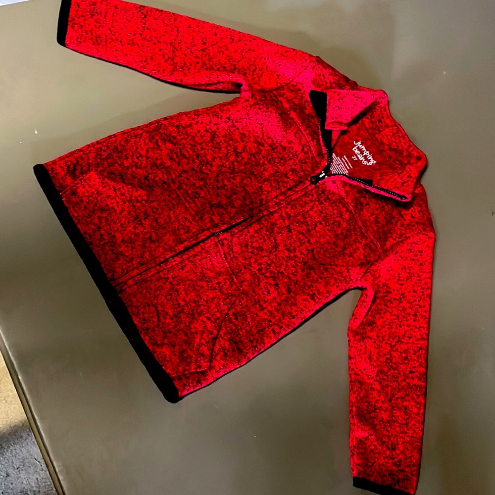 Jumping Beans Full Zip Fleece Red Jacket soft Cozy Kids 2T